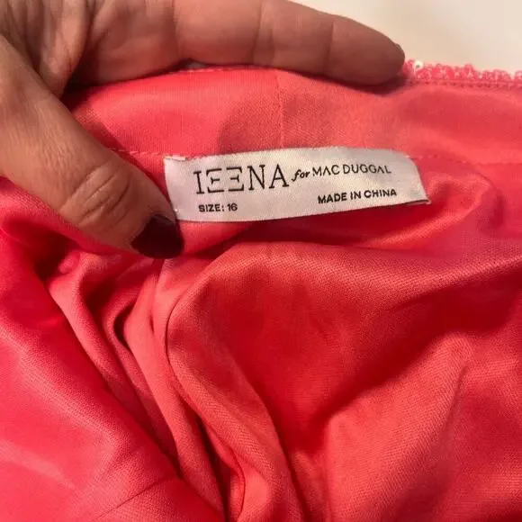 NWT Mac Duggal Pink Sequin One Shoulder Draped Back Gown Siz… - Picture 5 of 8